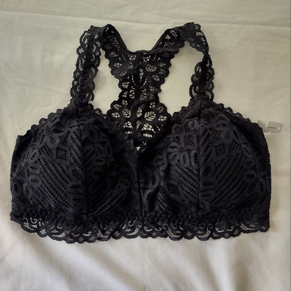Maurices Black Lace Bra with Racerback Design